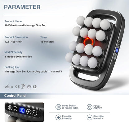 ReviveForce™ 16-Head Massage Gun